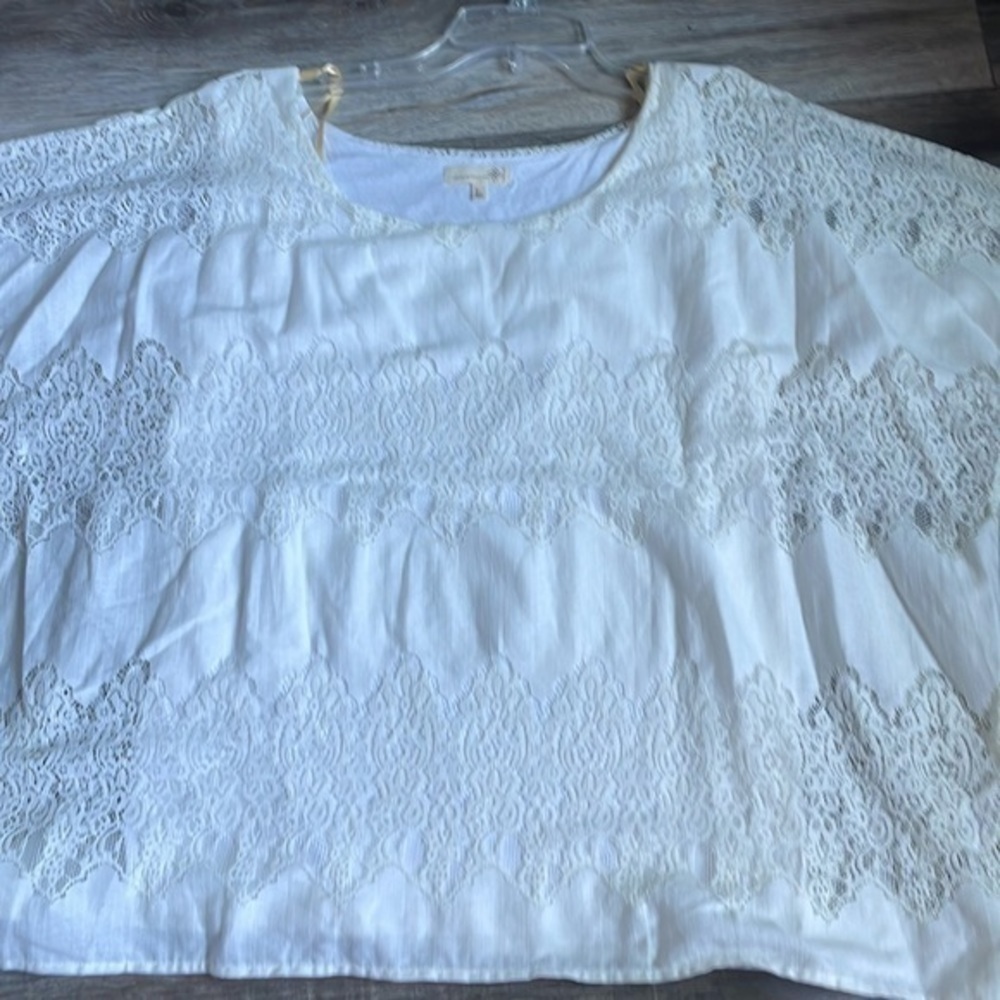 NWT artesian crafted by democracy top ivory lace size large - Picture 8 of 12